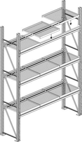 META Steel panel or grating shelf MULTIPAL for pallet racking