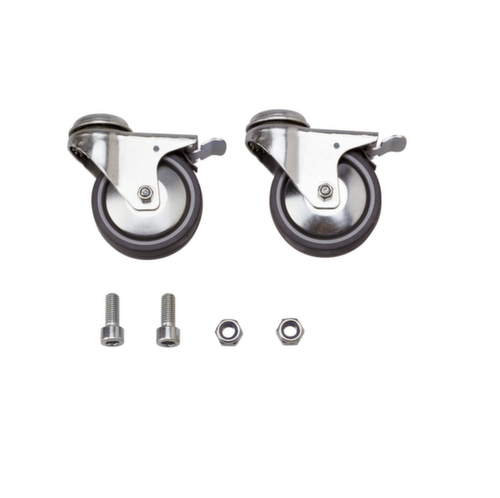 2 swivel castors/2 locking castors for Large volume bin liner stand