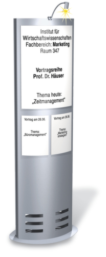 Information pillar on both sides, height x width x depth 1650 x 600 x 320 mm
