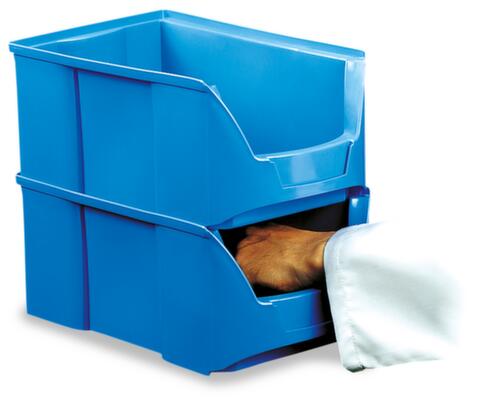 Stackable open-fronted storage box Futura with deep access opening