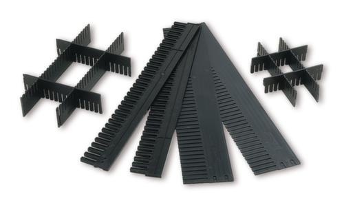 Separating combs for Euronorm stacking containers