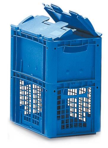 BITO Euronorm stackable containers with two-part hinged lid
