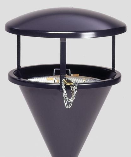 Pedestal ashtray with roof, RAL7021 Black gray