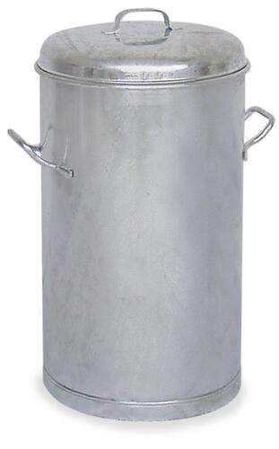 Metal garbage can with 2 carrying handles