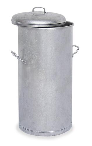 Metal garbage can with 2 carrying handles