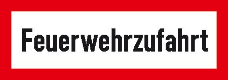 Fire protection sign with text