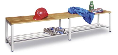 PAVOY Changing room bench Basis light gray with wooden slats
