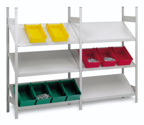 hofe Inclined shelf for boltless shelving, width x depth 1300 x 600 mm