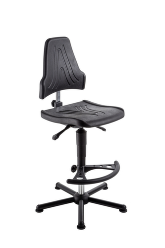 meychair High ESD work chair Workster Komplex W19-25-H-PU-FS7 ESD, seat PU foam black, with gliders