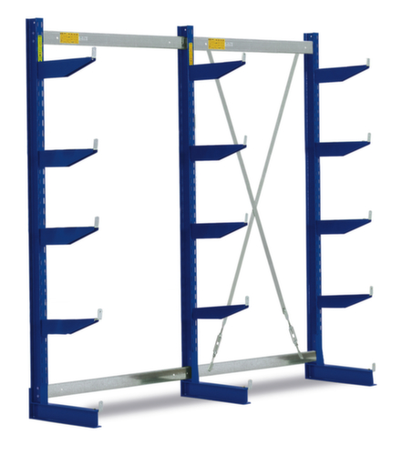 Cantilever rack, one-sided, height 1980 mm, 5 levels