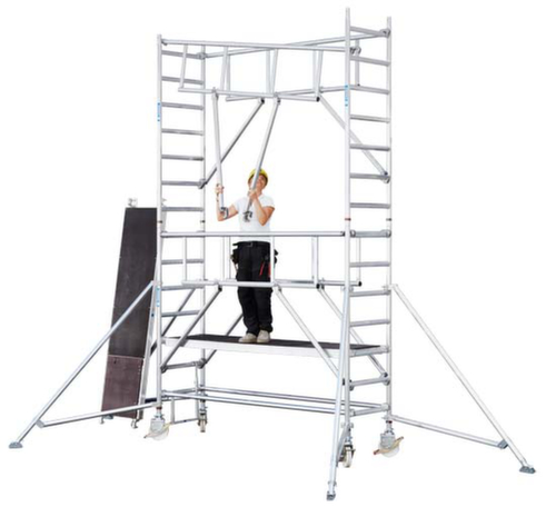 ZARGES Mobile scaffolding Z600 S-PLUS with light metal stabilizers