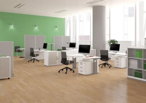 Gera Height-adjustable desk Pro with C-foot frame in silver