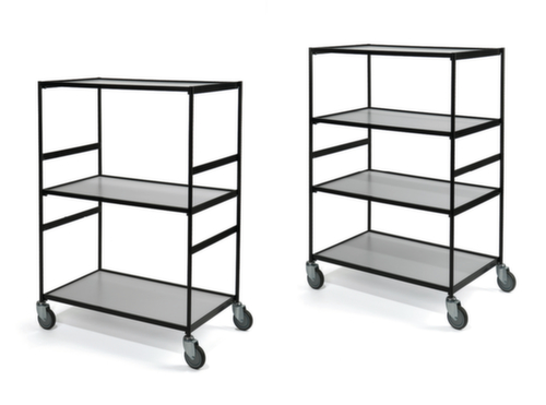 Shelf trolley with all-round edge profiles