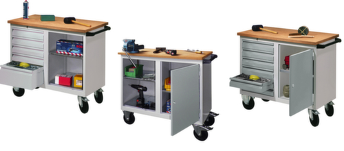 PAVOY Mobile workbench in light gray