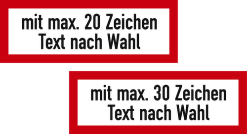 Fire protection sign with text