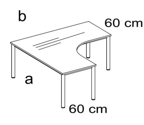 Nowy Styl Free-form desk E10 with 4-legged frame made of round tube