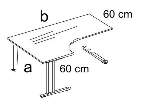 Nowy Styl Height-adjustable free-form desk E10 with C-leg frame
