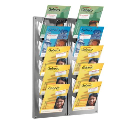 Wall brochure holder NovaX, 5 Shelves, frame silver
