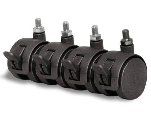 4 double swivel castors for Row wardrobe