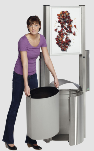Stainless steel waste garbage can for outdoor use, 50 l