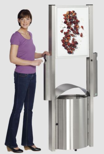 Stainless steel waste garbage can for outdoor use, 50 l