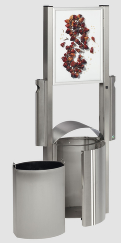 Stainless steel waste garbage can for outdoor use, 50 l