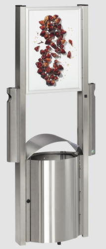 Stainless steel waste garbage can for outdoor use, 50 l