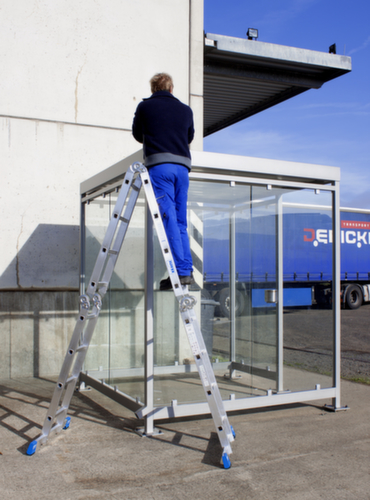 Krause Four-section multi-purpose folding ladder STABILO® Professional, 4 x 4 Profiled rungs