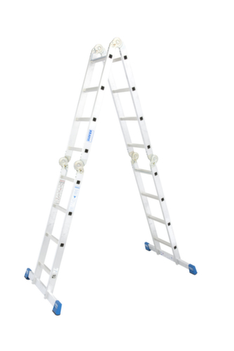 Krause Four-section multi-purpose folding ladder STABILO® Professional, 4 x 4 Profiled rungs