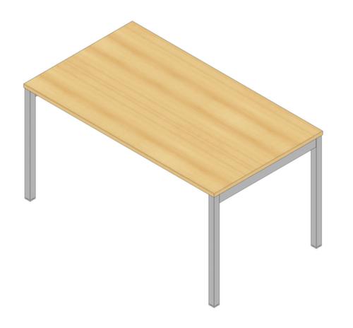 Quadrifoglio Desk Practika with 4-legged frame