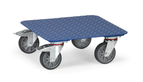 fetra Transport roller with checker plate, load capacity 400 kg, TPE tires