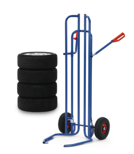fetra High tire cart, RAL5007 Brilliant blue, Air tires