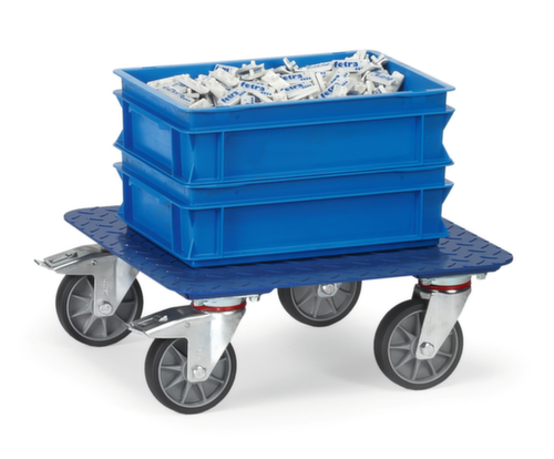 fetra Transport roller with checker plate, load capacity 400 kg, TPE tires