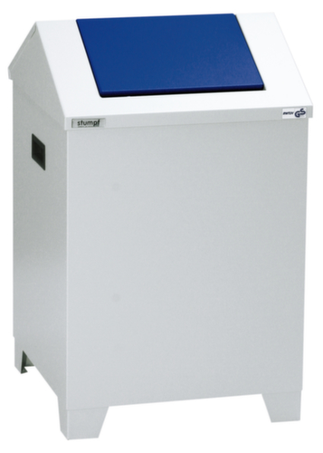 stumpf Self-extinguishing recycling bin PWK, 73 l, RAL7035 light gray, lid RAL5010 Gentian blue