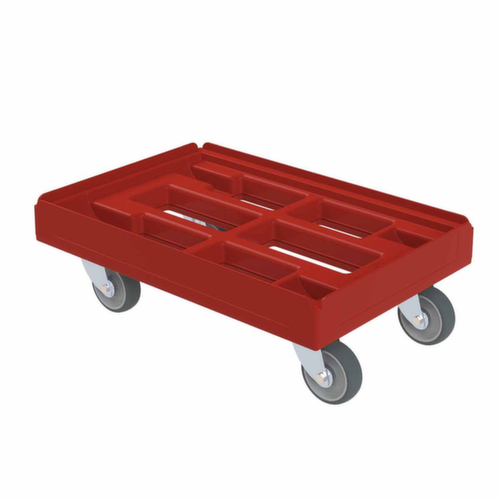 Box roller for Euronorm containers, load capacity 300 kg, fire red