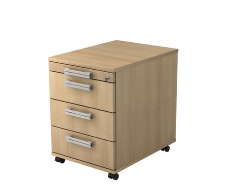 Roll container Up and Down, 3 Drawer(s), Oak/Oak