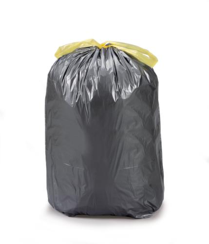 Garbage bag with closure tape
