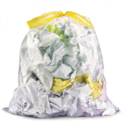 Garbage bag with closure tape