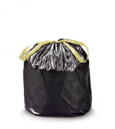 Garbage bag with closure tape