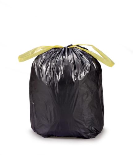 Garbage bag with closure tape