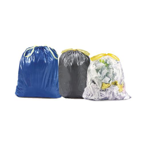 Garbage bag with closure tape