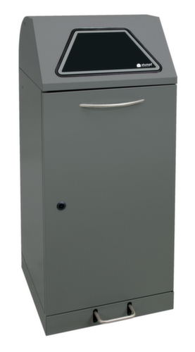 stumpf Recycling bin Modul-Vario 120 anthracite + self-closing flap, 120 l, gray aluminum, lid gray aluminum