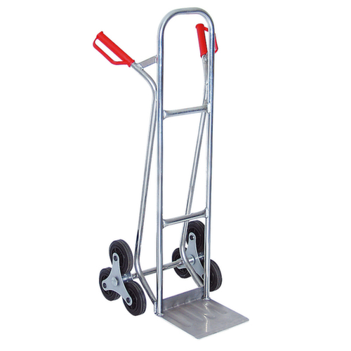 3-star aluminum stair truck, load capacity 150 kg, bucket width 280 mm