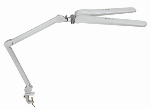 MAUL Dimmable LED task light MAULcraft duo with 2 light heads, light cool white (daylight white), white