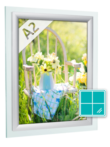 Hinged window frame with counter frame