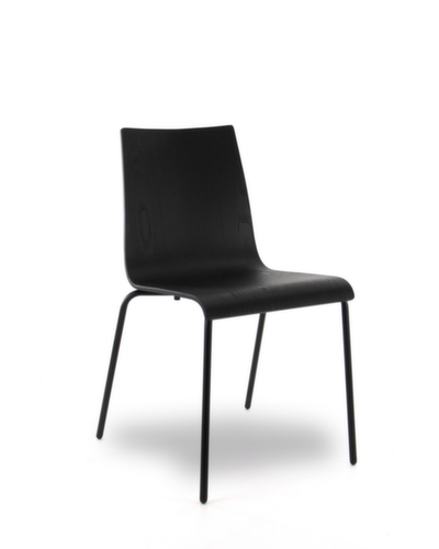 Wooden shell chair SIT-ON BB-3 with 4-legged frame, black