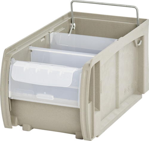 BITO Open fronted storage box with sliding pane