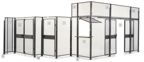 Partition wall system with mesh size 40x40 mm