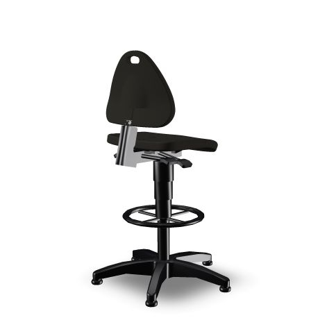bimos Industrial swivel chair Isitec 3, seat PU foam black, with gliders