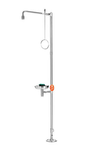 B-Safety Body and eye shower with 2 fixed shower heads and basin